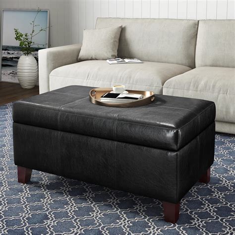 rectangular storage ottoman black.